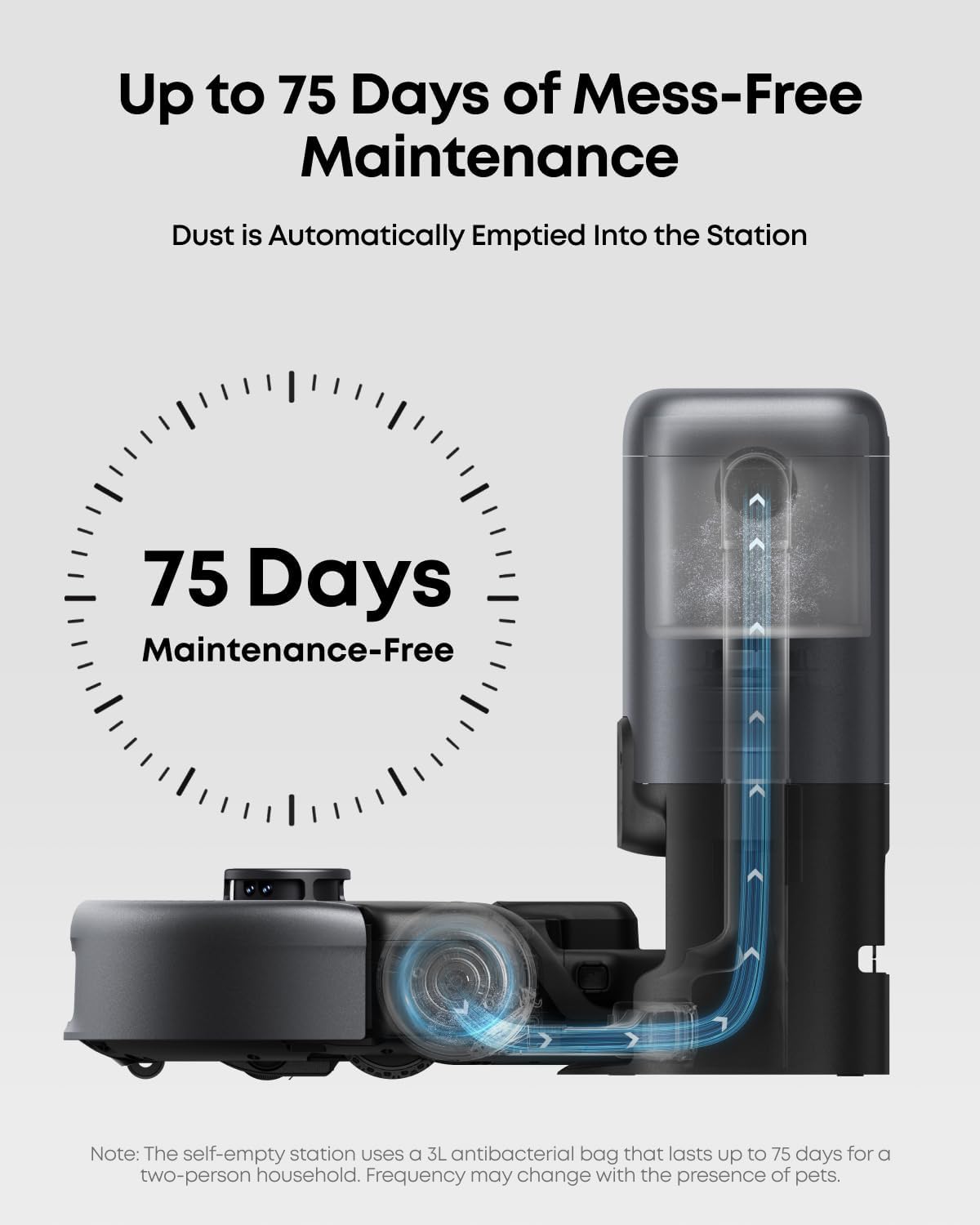 eufy E20 Robot Vacuum & Handheld Combo – 30,000Pa Suction, Self-Emptying