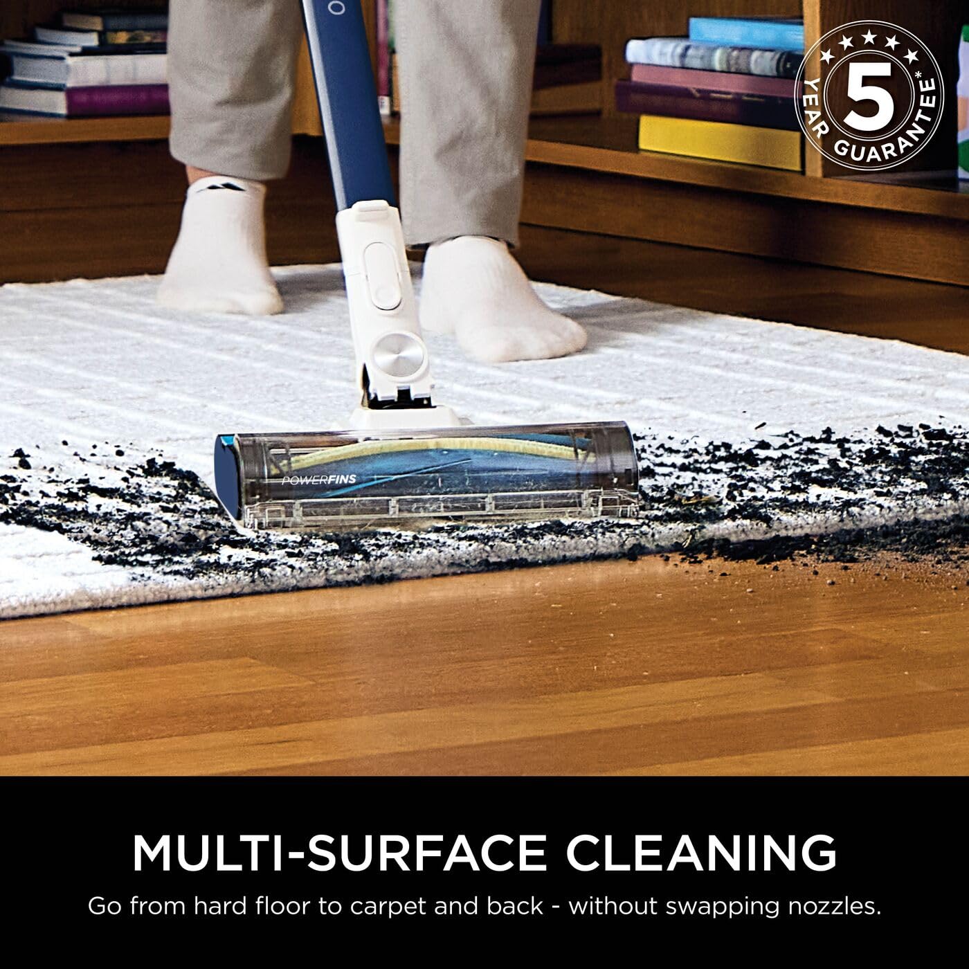 Shark IZ380UK PowerPro Cordless Stick Vacuum Cleaner – Navy Metallic, Lightweight & Flexible