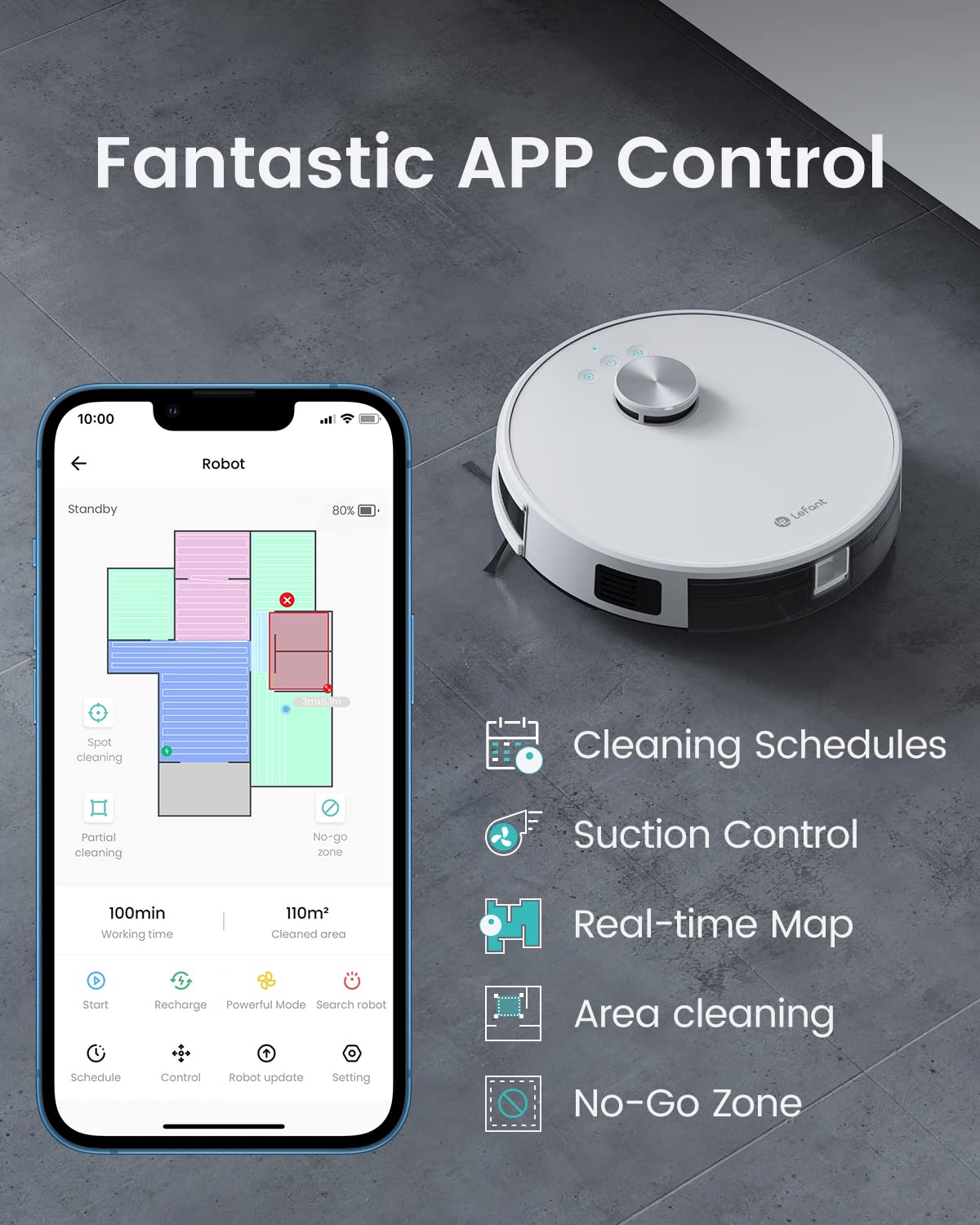 Lefant M1 Robot Vacuum & Mop – 5500Pa, Laser Navigation, App Control