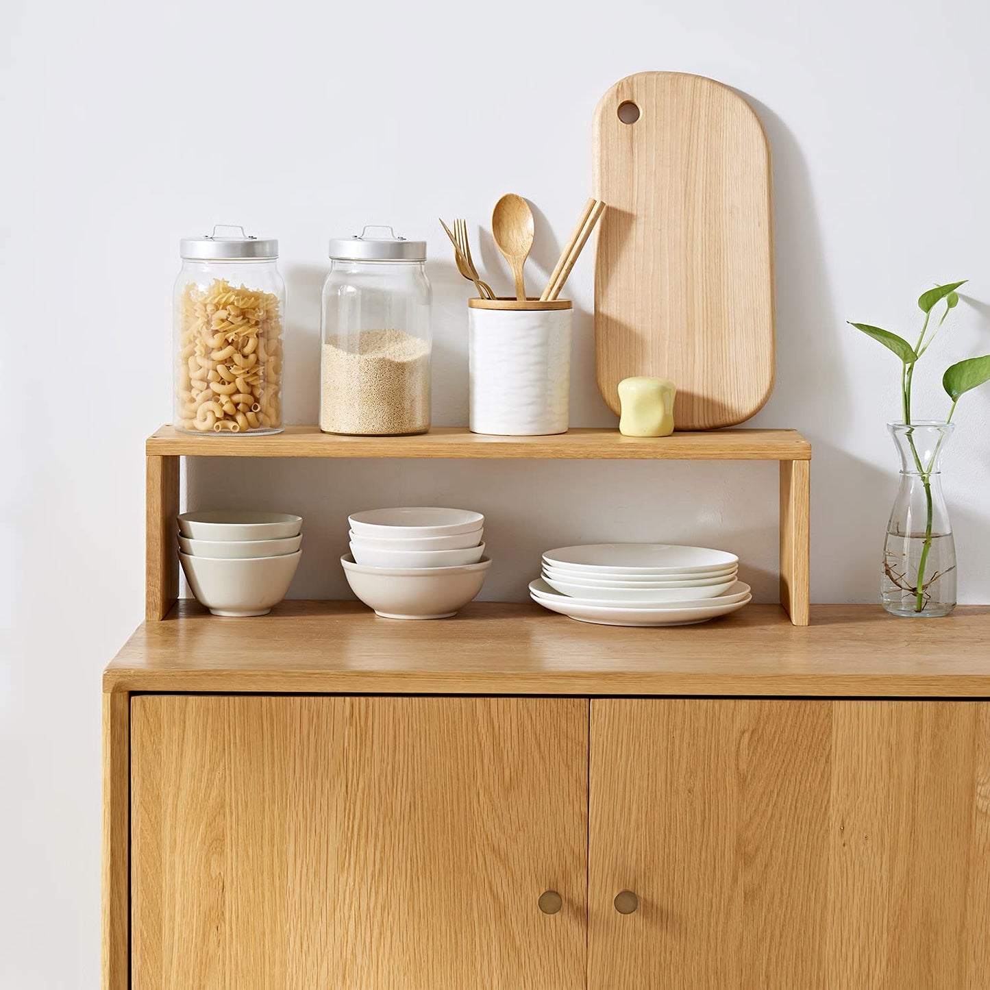 OAKERLAND Solid Oak Floating Shelf 40cm U-Shaped Wooden Wall Shelf for Living Room, Bedroom & Office Décor