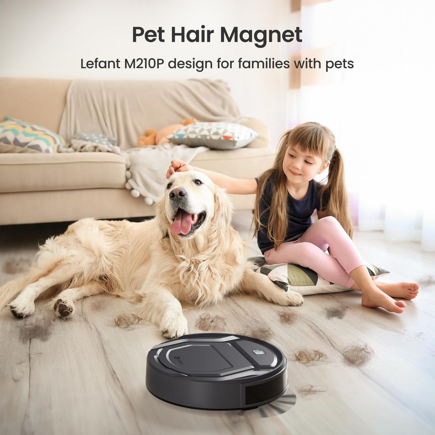 Lefant M210P Robot Vacuum Cleaner – Thin, Self-Charging, Pet Hair & Carpet Friendly